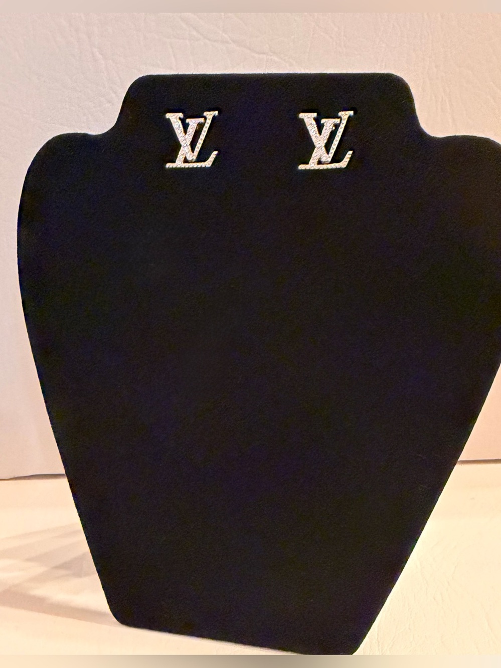 LV Gold Logo Stud Earrings - Gold LV Monogram - Picture 2 of 4